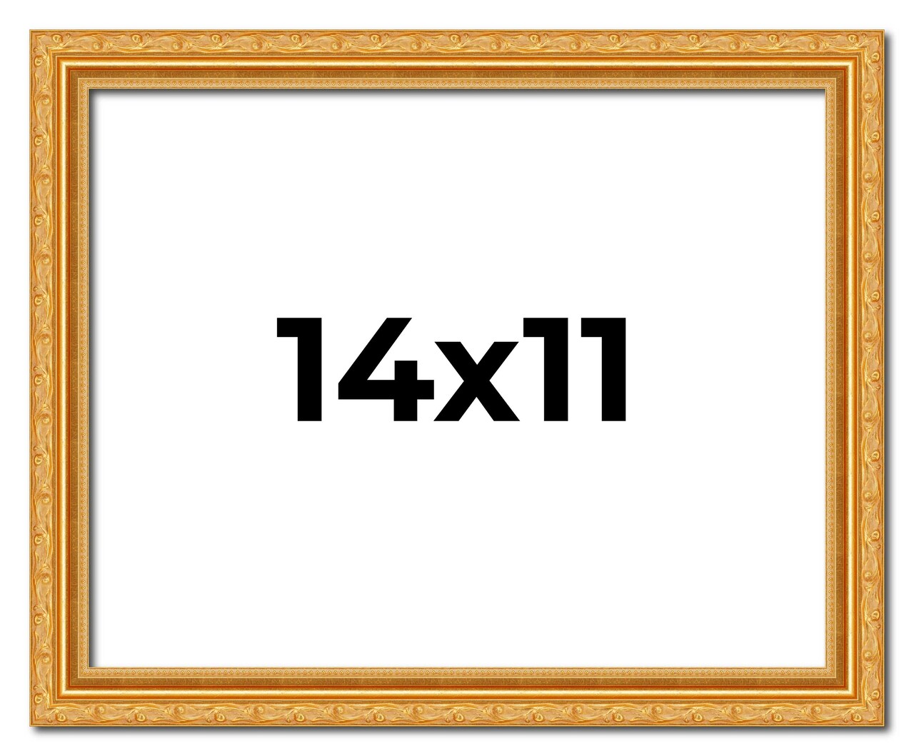 14x11 Solid Wood Antique Picture Frame with UV-Resistant Acrylic & Acid-Free Backing, Available in 4 Finishes: Bronze, Gold, Silver, and Gold with Black